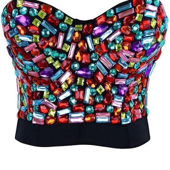 Multicolor Rhinestone Bustier - Picture 2 of 5